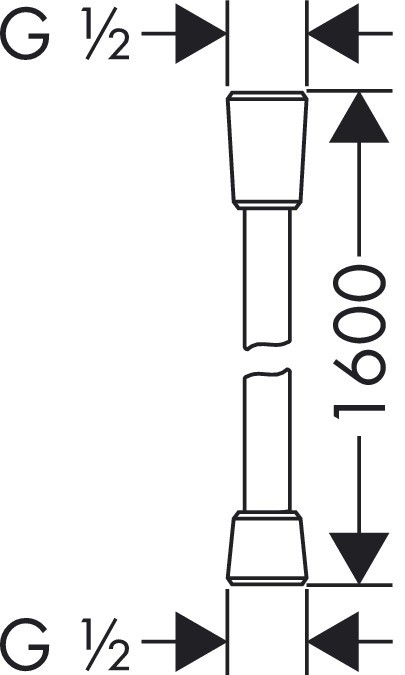 Шланг Isiflex 1,60 м, ½’, хром 28276000